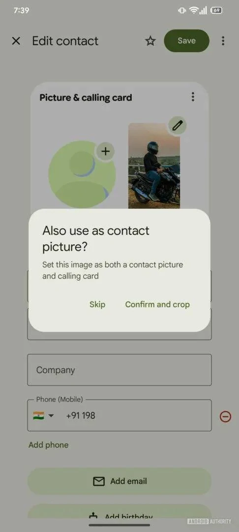 Cartes d'appel Google assemblèdebug AndroidAuthority 5