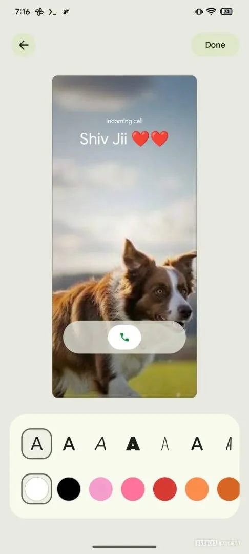 Cartes d'appel Google assemblèdebug AndroidAuthority 4