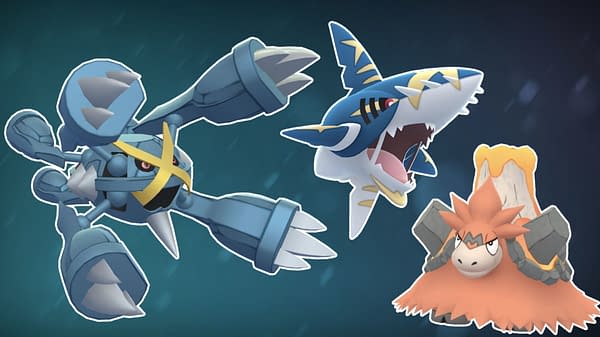 Mega Metagross, Mega Sharpedo et Mega Camerupt à Pokémon Go. Crédit: Niantic Mega Metagross, Mega Sharpedo et Mega Camerupt à Pokémon Go. Crédit: Niantic