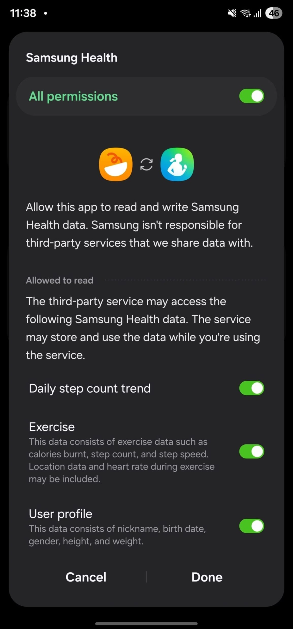 Mise à jour alimentaire Samsung 3