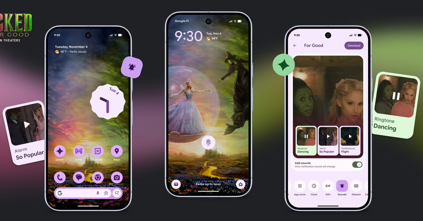 Google retire les packs de thèmes Pixel « Wicked » et annonce les nouveaux arrivants