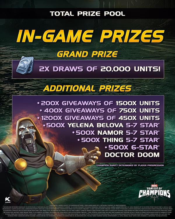 Marvel Contest of Champions lance le concours Ultimate Doom