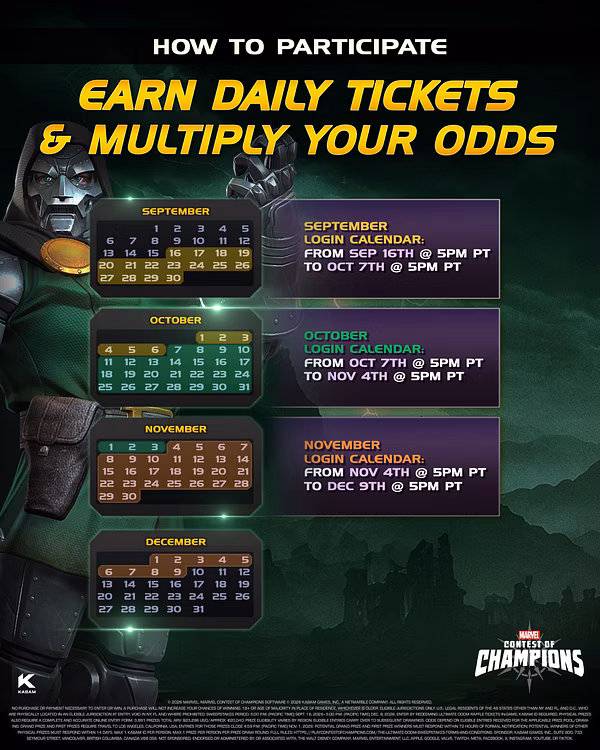 Marvel Contest of Champions lance le concours Ultimate Doom