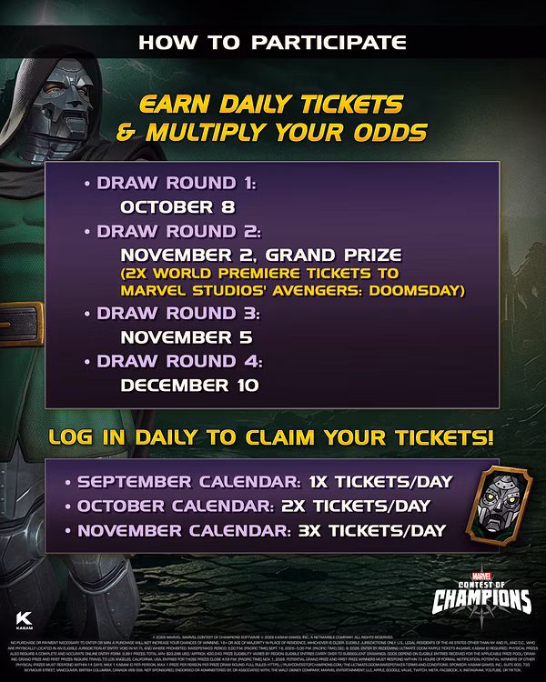 Marvel Contest of Champions lance le concours Ultimate Doom