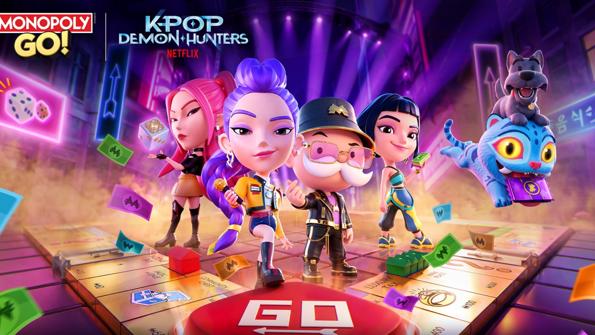 Monopole GO ! Ajoute des chasseurs de démons KPop, des Ghostbusters et des jeux vidéo. Plus